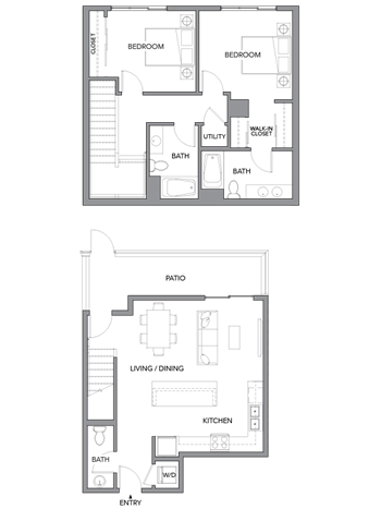 2V Townhome w/ Balcony floor plan
